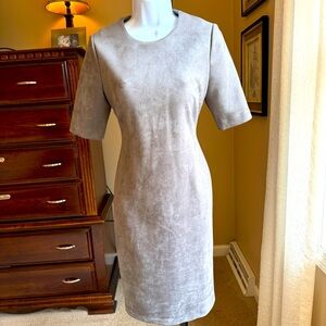 Anne Klein gray suede like microfiber dress.  Size 6